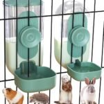 35oz Hanging Automatic Pet Food Water Dispenser, Auto Gravity Pet Feeder and Waterer Set, Cage Cat Food Bowl Dog Feeding Station for Puppy and Kitten Rabbit Chinchilla Hedgehog...