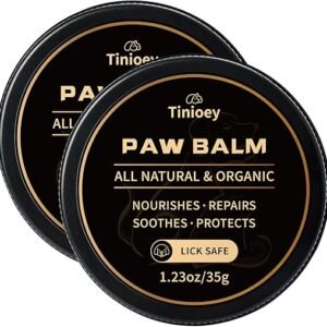 All-Natural Lick-Safe Dog Paw Balm - 2 Pack | Tinioey Paw & Nose Protector for Dogs & Cats | Moisturizes, Soothes & Heals Dry, Cracked Paws, Noses & Elbows