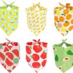 Dog Bandanas, VIPITH 6 Pack Spring Summer Hawaii Fruit Pattern Dog Bandana Dog Scarf Bibs Kerchief, Dog Bandanas Boy Girl Dog Gifts Cat Products Dog Apparel & Accessories for...