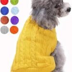 Dog Sweater, Warm Pet Sweater, Dog Sweaters for Small Dogs Medium Dogs Large Dogs, Cute Knitted Classic Cat Sweater Dog Clothes Coat for Girls Boys Dog Puppy Cat (XX-Small, Yellow)