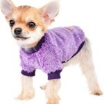 Dog Sweaters for Small Dogs, Chihuahua Fleece Clothes, XS Dog Clothes Winter Warm Puppy Sweaters Boys Girls Tiny Dog Outfits for Teacup Yorkie, Pet Cat Clothing (Purple, X-Small)