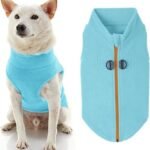 Gooby Zip Up Fleece Dog Sweater - Turquoise, Large - Warm Pullover Fleece Step-in Dog Jacket with Dual D Ring Leash - Winter Small Dog Sweater - Dog Clothes for Small Dogs Boy...