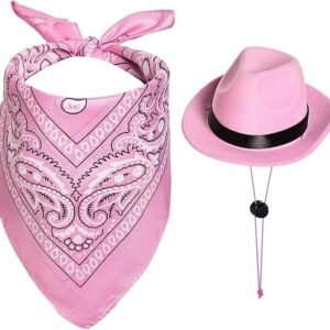 Transform Your Pet with choyaxo Pink Cowboy Costume – Perfect Halloween Dog Costumes with Hat & Bandana Scarf Set